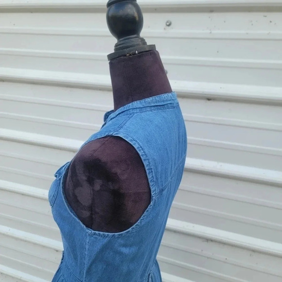 Rue 21 Womens Blue Sleeveless Button Front Denim Jean Soft Dress Sz S - Picture 7 of 9